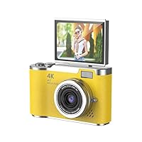 4Kコンパクトカメラ イエロー Amazon | 4Kデジタルカメラ、48Wピクセル、180度回転